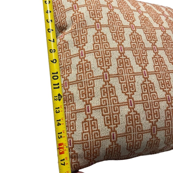 18x18 Orange with Diamond Aztec Pattern, NWT - Picture 1 of 3